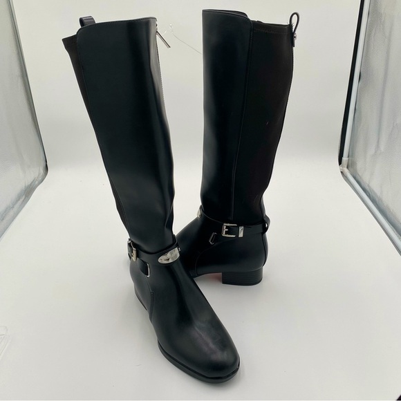 Michael Kors Arley Tall Black Leather Knee High Riding Boots Boot Shoes (NWOT) - Picture 1 of 7
